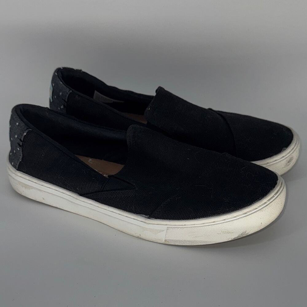 Toms Black Slip-On Loafer Casual Canvas Sneakers Shoe Women's 10